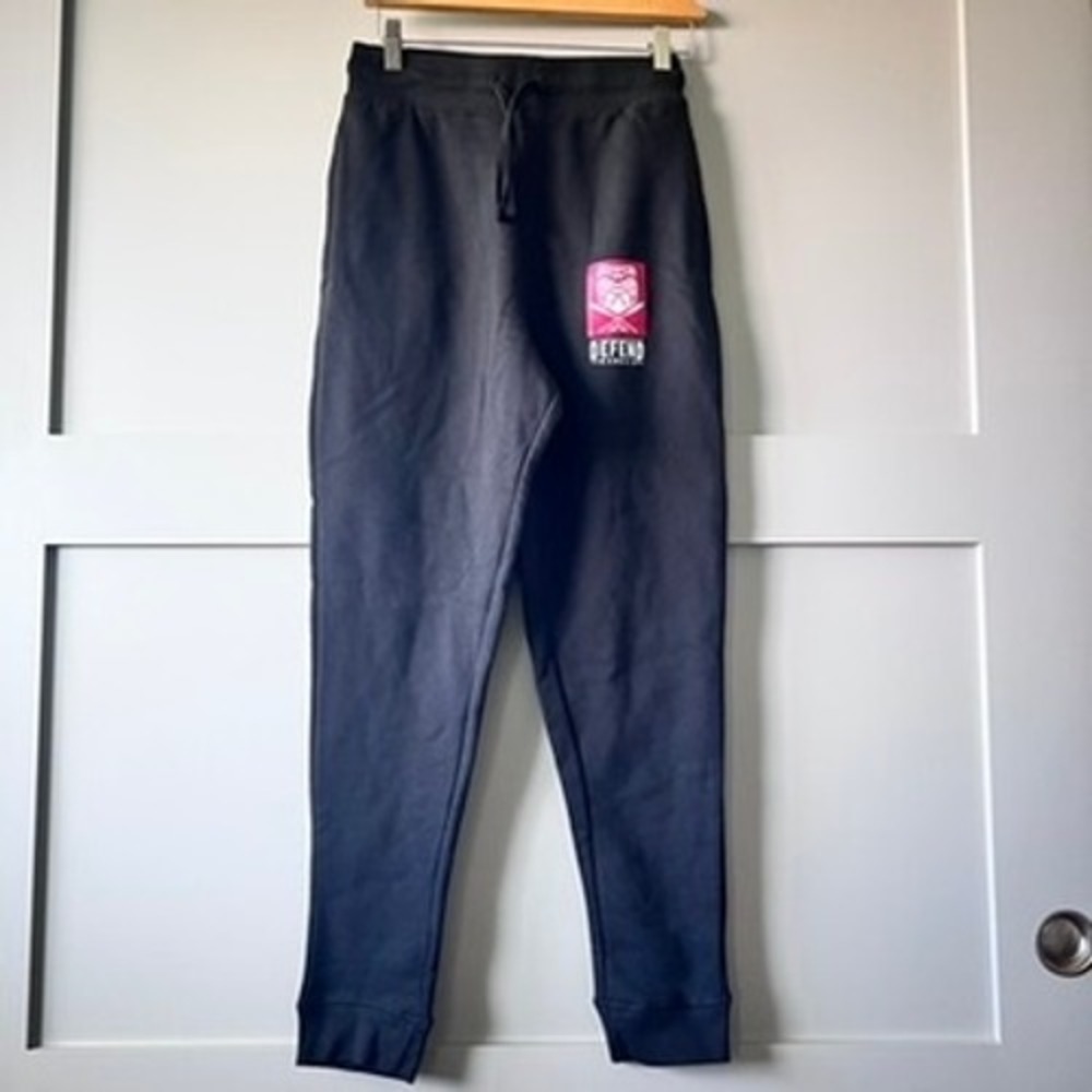 Defend Hawaii Jogger Sweatpants Mens Small Black Tiki Graphic Cotton Hawaiian